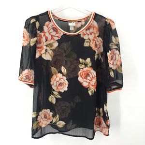 ✨SALE✨ A New Day Sheer Floral Short Sleeve Top